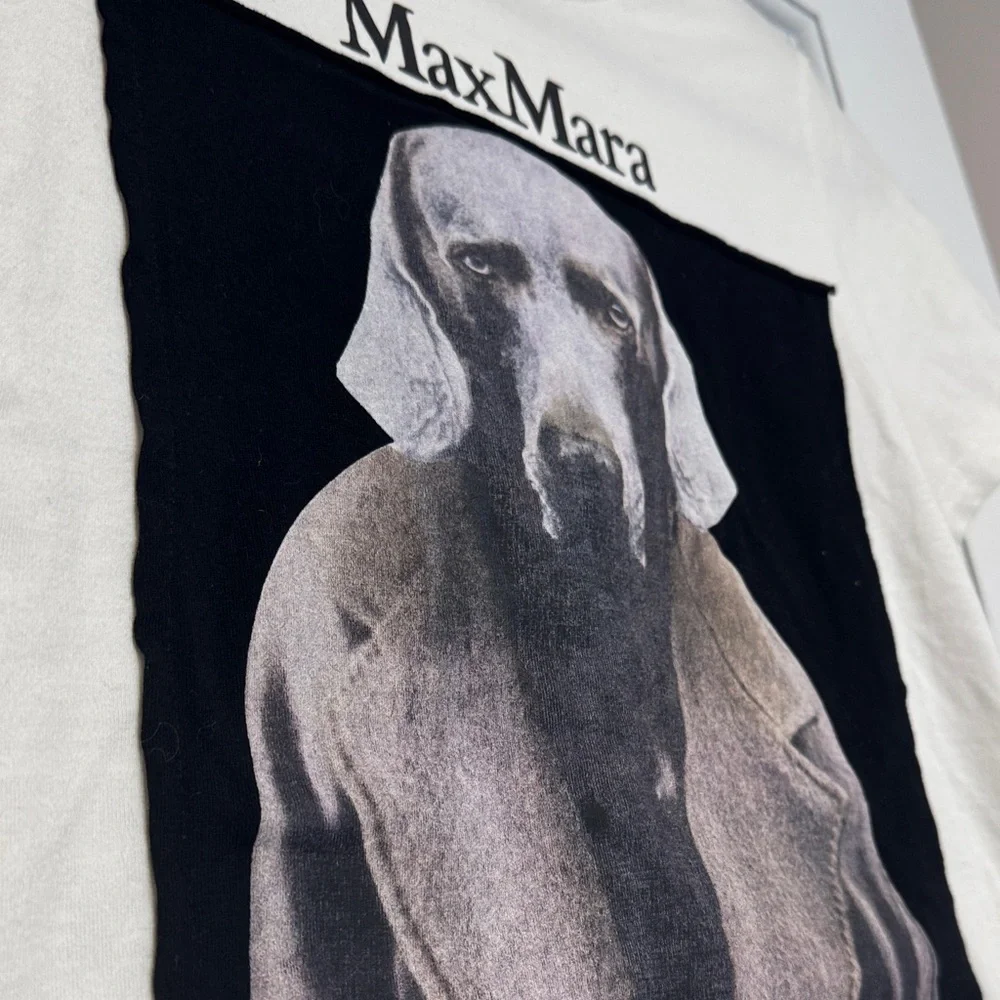 MaxMara white T-Shirt with Dog Print - Picture 7 of 9